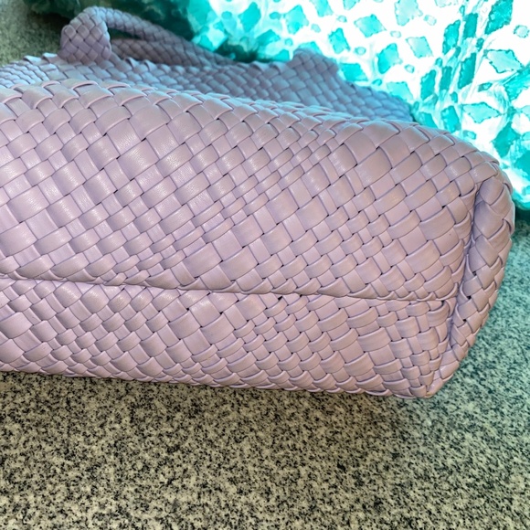 Mini Woven Faux Leather Tote - Picture 8 of 9